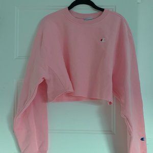 Champion pink cropped sweatshirt, size small